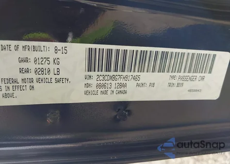 2015 Dodge Charger Se из США, поврежденный, VIN 2C3CDXBG7FH917465